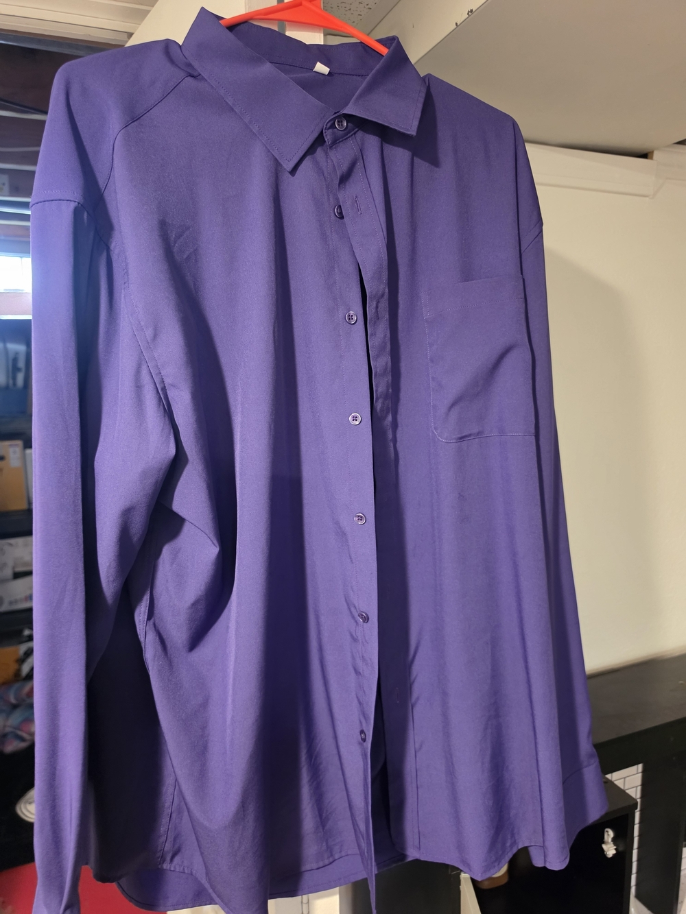 Men's Purple Button-Down Shirt - Classic Collared Shirt